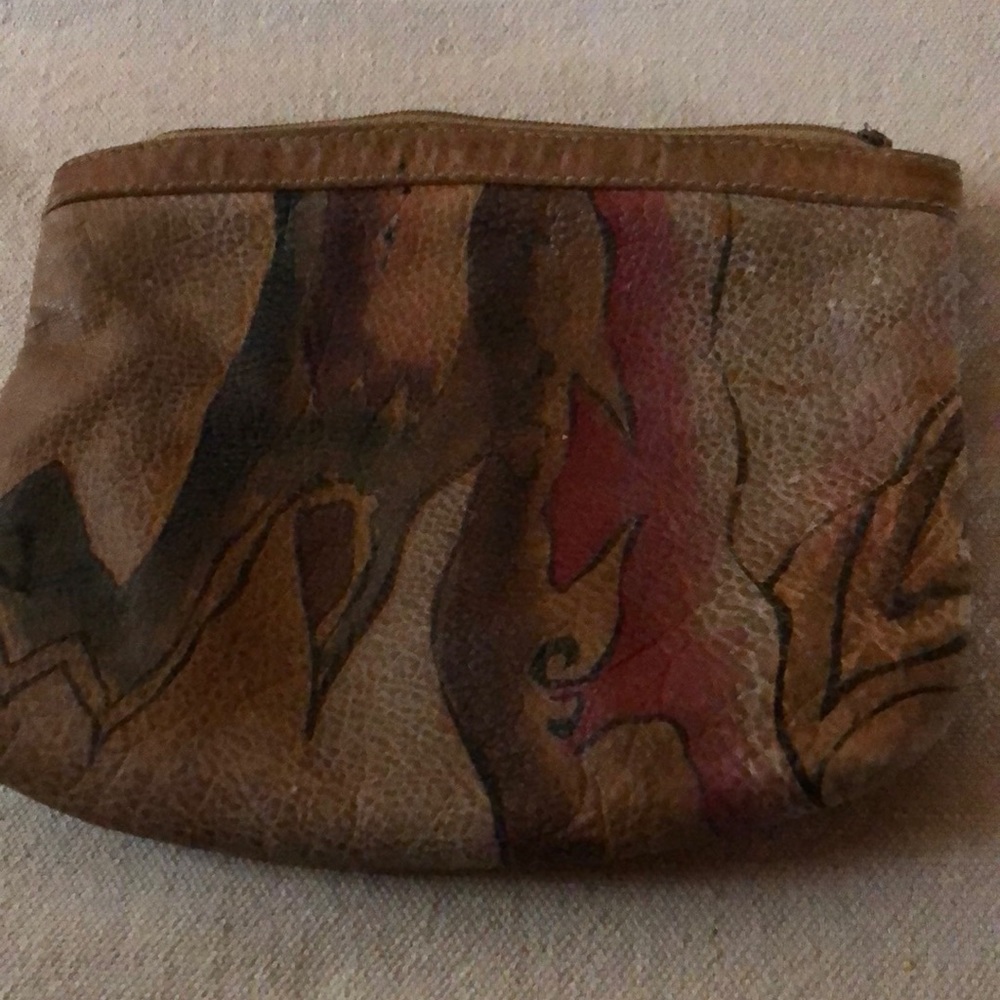 LITTLE LEATHER BAG HAND PAINTED